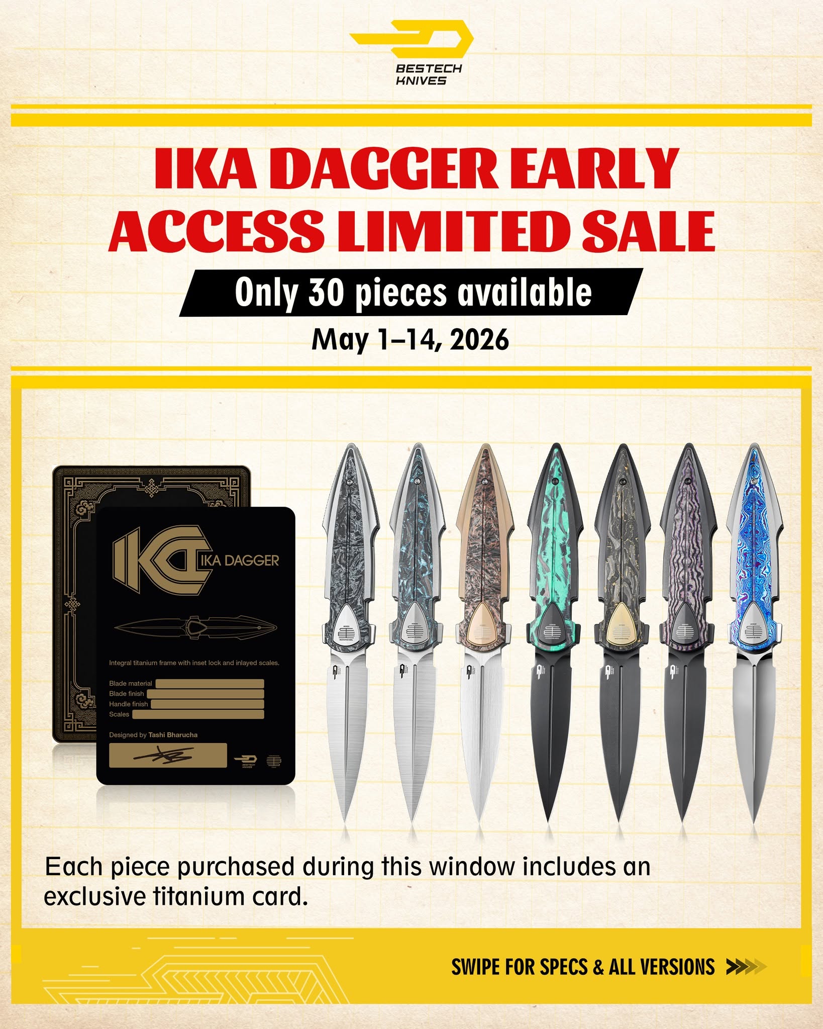 Bestech IKA Dagger 早期访问：30把，首批