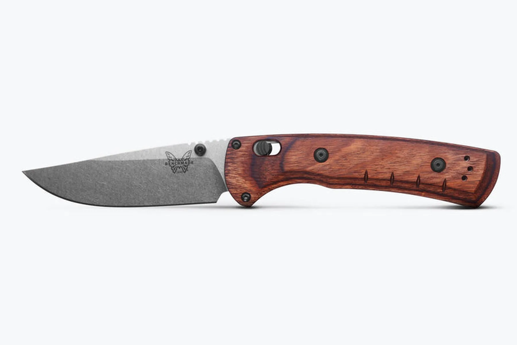 Benchmade SlipRidge showing Axis Lock crossbar mechanism and ambidextrous thumb stud